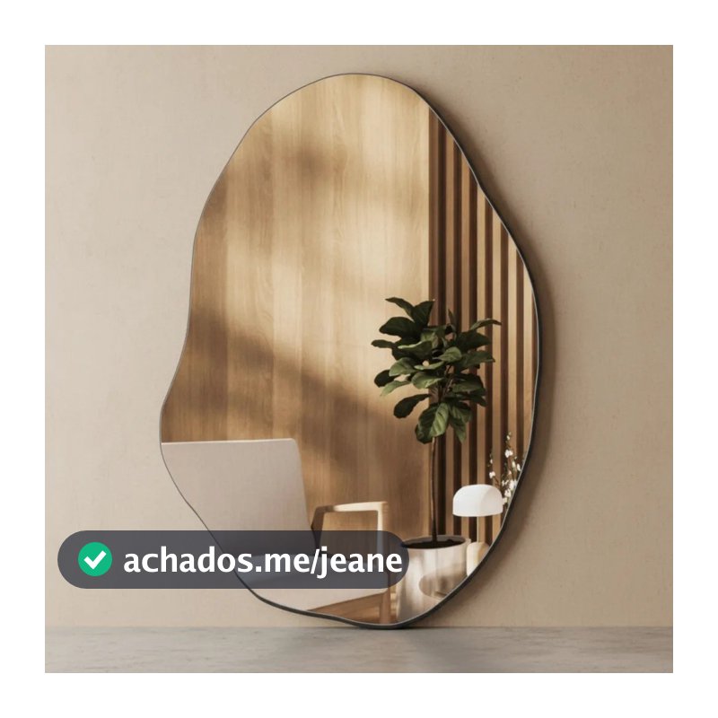 Espelho Orgânico Lapidado Grande Sem Moldura Decoração Quarto Banheiro Sala