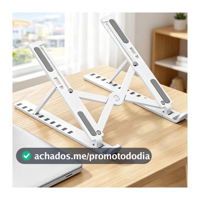 1 Conjuntos Suporte Para Notebook Ajustável Ergonômico Preto E Branco Dobrável Melhor Resfriamento Postura