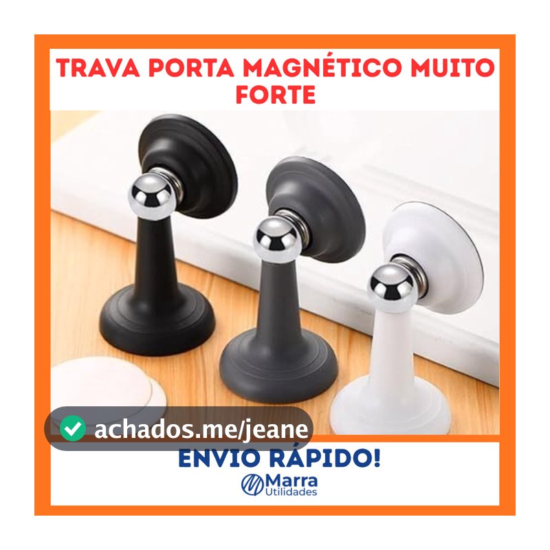 Prendedor Fixador Trava Porta inox Magnético Adesivo Inox Grande Batente imã