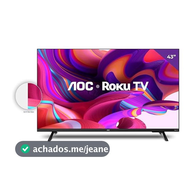 Smart TV AOC 43" Full HD com Roku TV 43S5135/78G - Bivolt