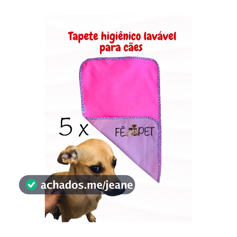 5 Tapete Higiênico Lavável 35 x 50 para Cães e Animais de pequeno Porte