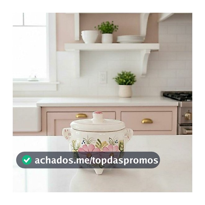 Pote Mantimento Em Cerâmica Esmaltada Decorada Caixa lisa c/ Tampa e Alça Multiuso Bomboniere Cozinha