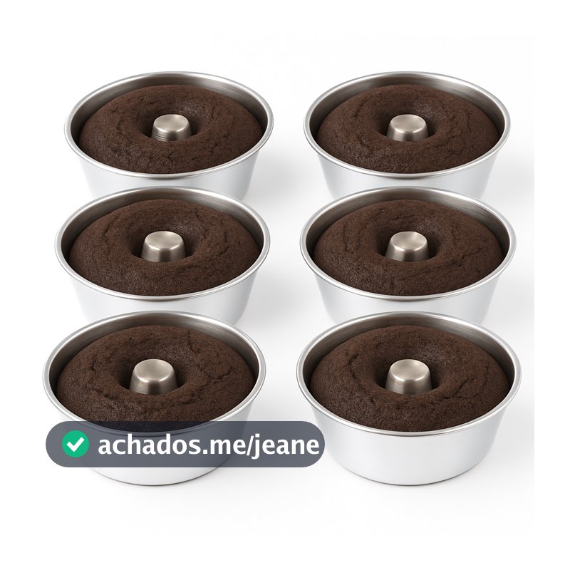Kit 06 Formas Mini Para Pudim Bolo Vulcão N9 N10 N12 - Confeitaria Ayr Fraier Cozinha Assadeira