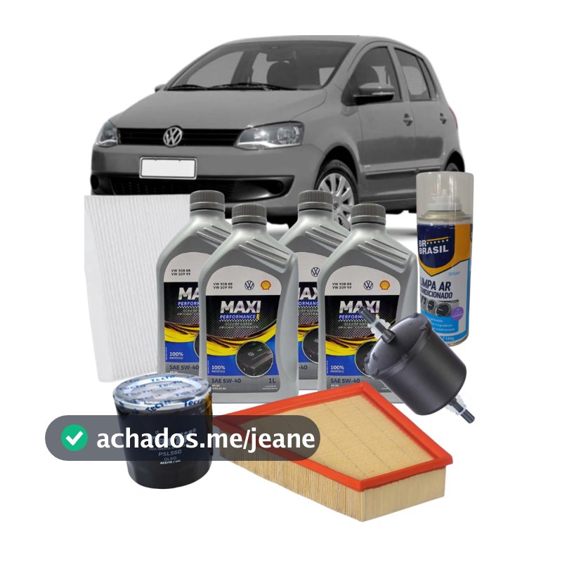 Kit Revisão Volkswagen Fox 1.6 8V 2010/2018 4L 5W40 API SN Todos os Filtros