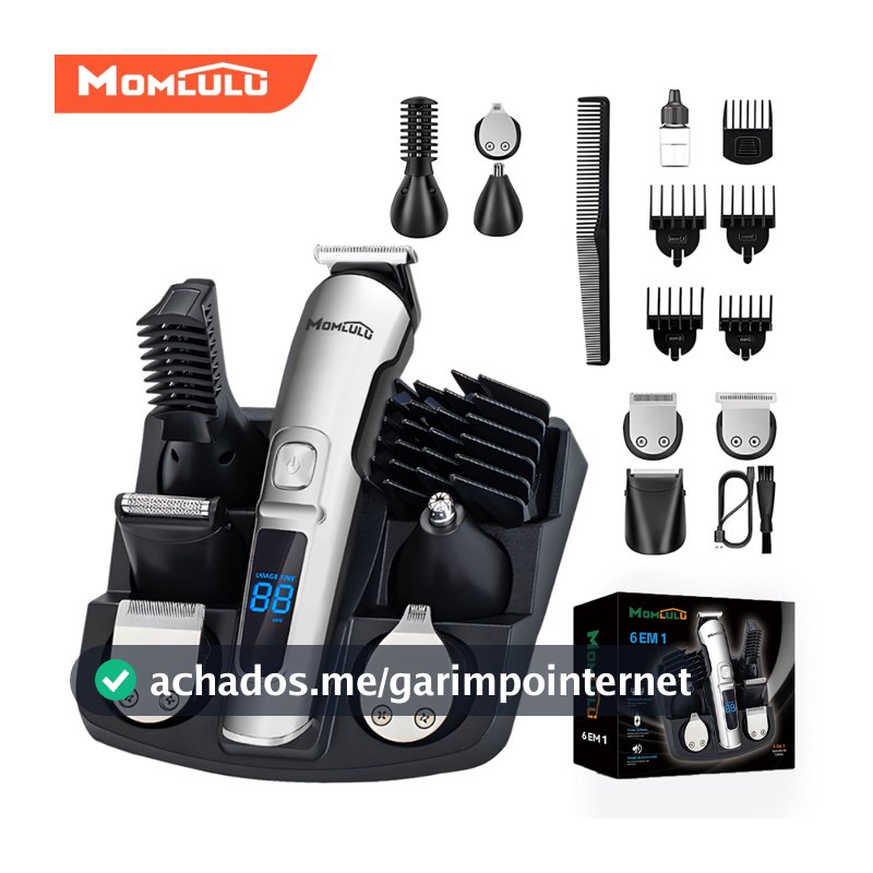 12 Em 1 Barbeador Eletrico Masculino Sem Fio Máquina De Barbear E Aparador Pelos Para Nariz Corpo Rosto E Bigode Bivolt