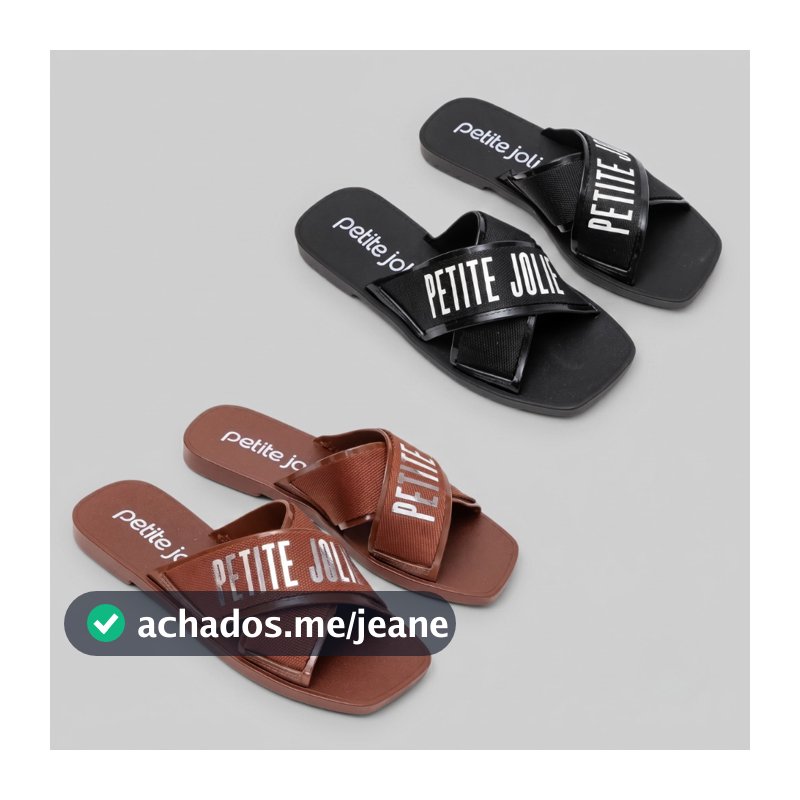 Chinelo Petite Jolie Feminino Slide Bico Quadrado Original