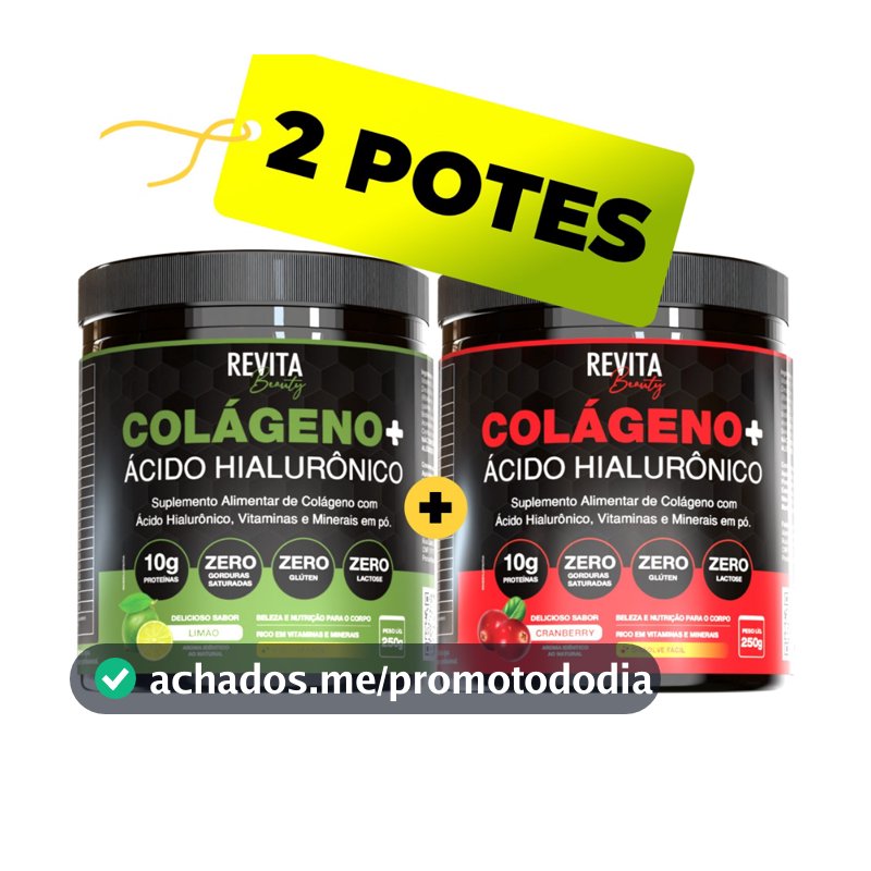 Colágeno com Ácido Hialurônico | Sabor CRANBERRY e LIMÃO  Zero Açúcar e Verisol - Envio Rápido