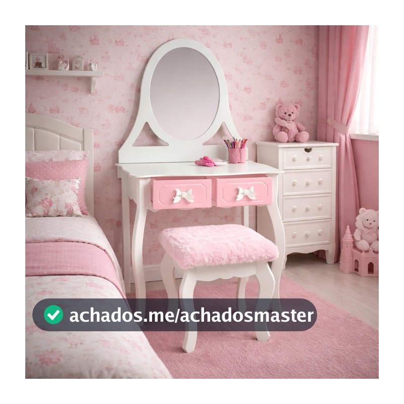 Penteadeira Mdf Infantil Princesa Decoração Quarto Menina