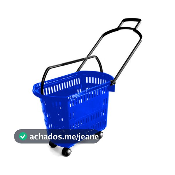 5 Carrinho Cesta Compras C/ Rodinhas + Alças Mercado Lojas Varejo Cestinha Cestas Vazada Plástico