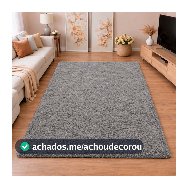 Tapete 1,00mx1,50m Sala Quarto Felpudo Varias Cores Premium