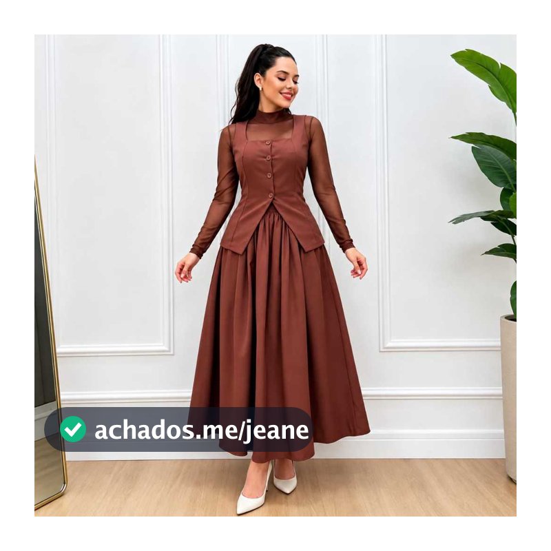 Conjunto Elegante 2 Peças Saia E Colete Premium Conjunto Evangélico Tendencia Moderno Chique  Conjunto Feminino