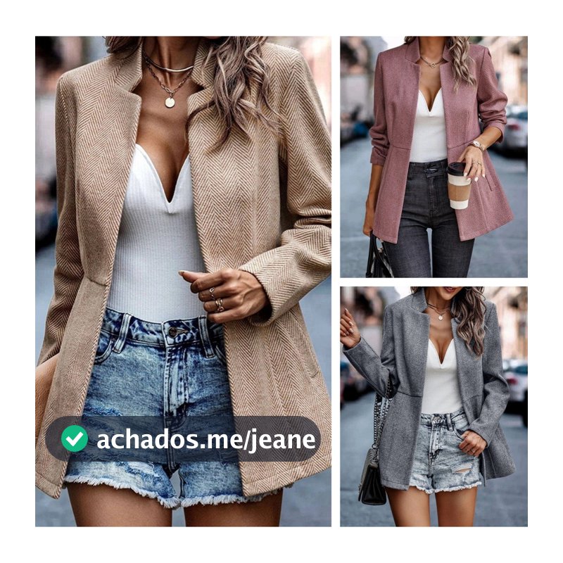 Casaco Feminino Slim Fit Jacquard Patchwork Estilo Deslocamento Grosso De Lã Para Mulheres