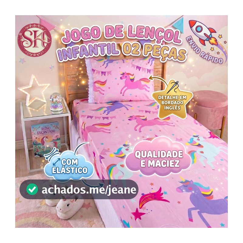 Jogo de Lençol Solteiro 02 Peças Microfibra Estampada Estampas Menino Menina Azul Infantil