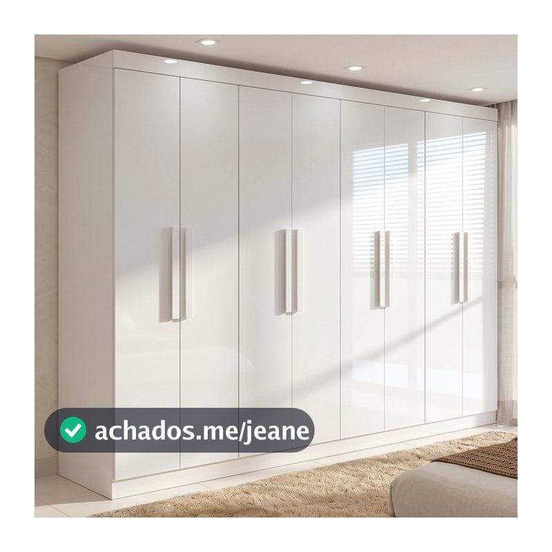 Guarda-roupa Casal Easy Slim 8 Portas Branco