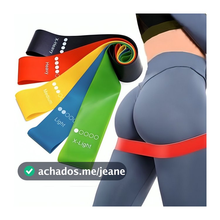 Kit 5 Faixas Elásticas Para Exercícios Elástico De Exercícios Multifuncional Yoga Fisioterapia e Treino 5 Faixas