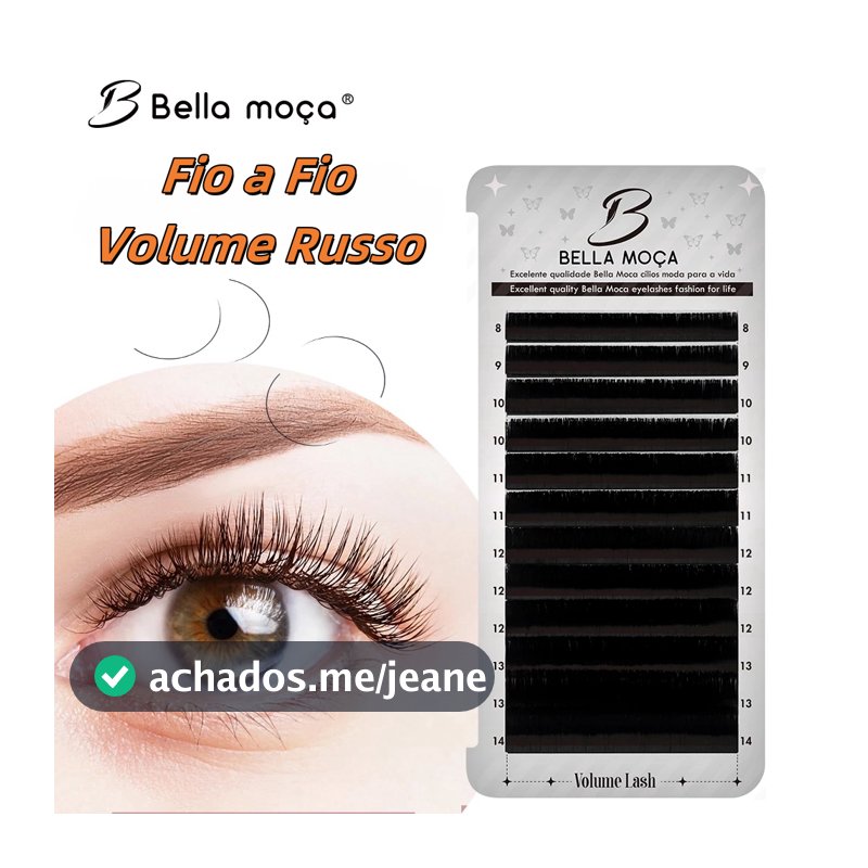 Bella Moça Original Fio a Fio Volume Russo Extensão de Cilios Lash Design 8-14mm