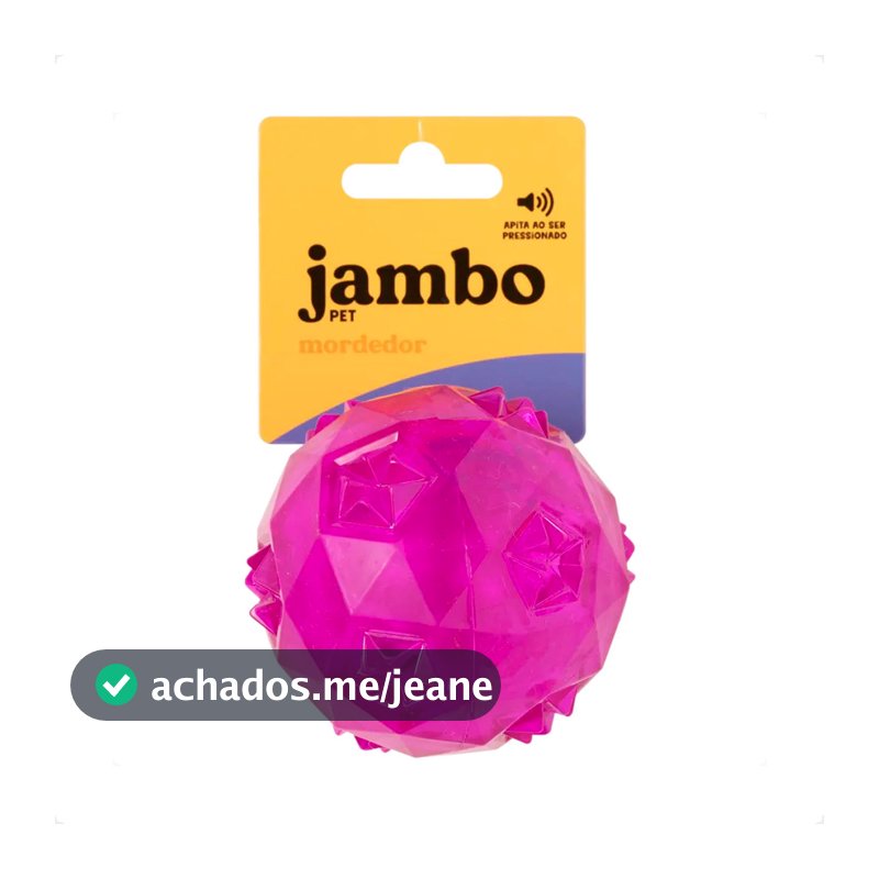 Bola Diamond TPR Rosa Brinquedo Jambo - Tam. P