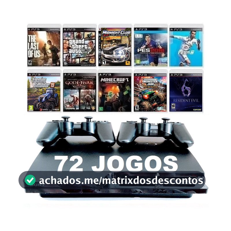 Ps3 Playstation 3 Com 72 Games Jogos Originais