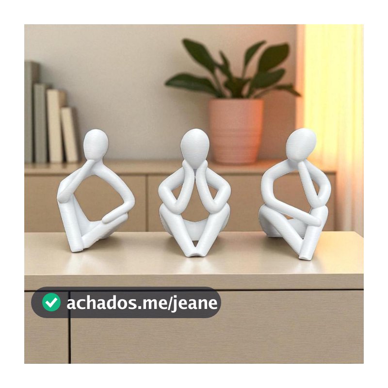Kit Trio Esculturas Minimalistas Decorativas Quarto Sala Escritorio
