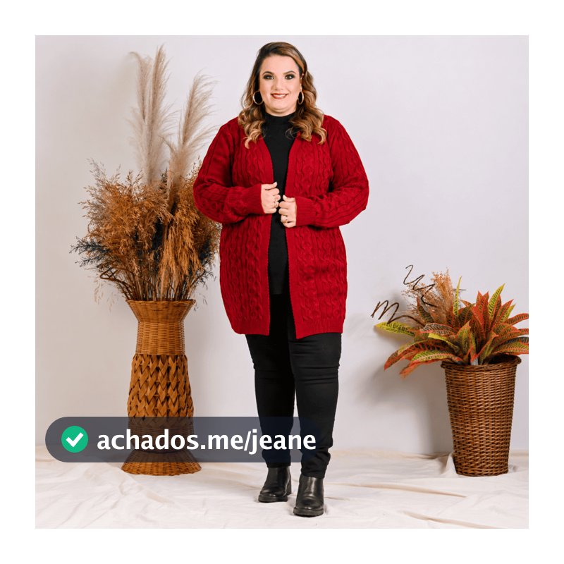 Casaco sobretudo plus size tricot de lã inverno longo de manga comprida