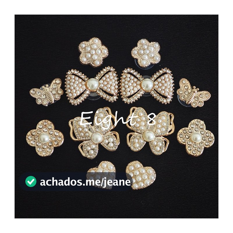 12pçs Pérolas Borboleta Arco Em Forma De Coração Acessórios De Sapato Decoração Para Sapatos E Bolsa Presente Mulheres