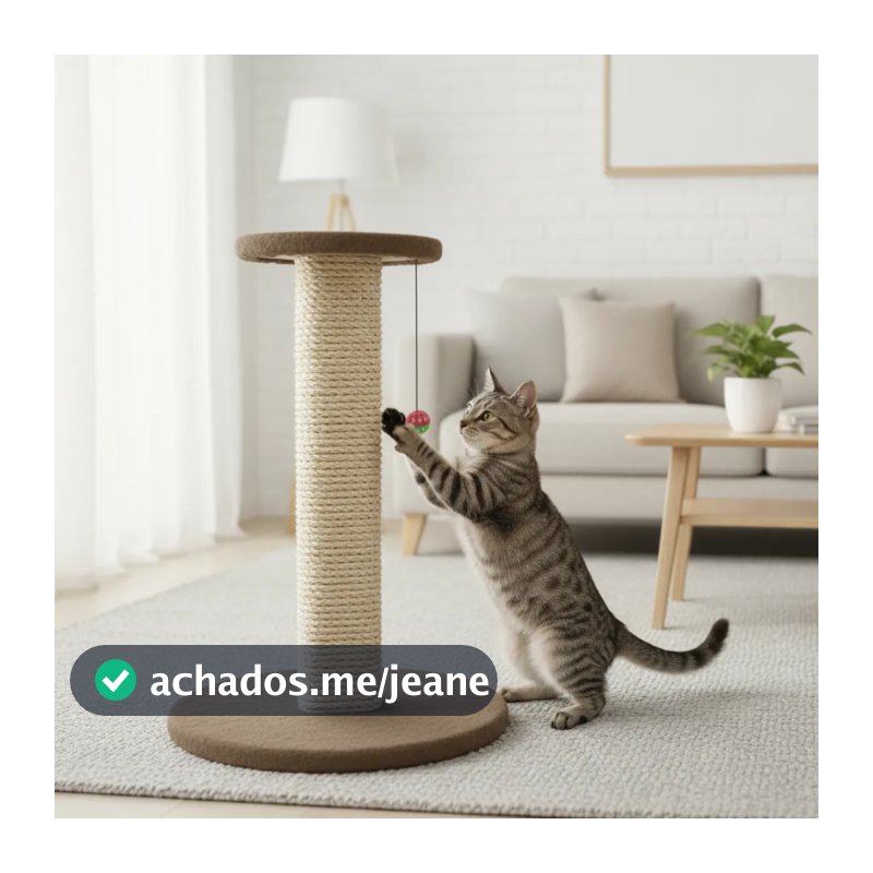 Arranhador para Gatos Base Estável Torre Gato 60cm Grande Sisal 8mm Resistente Brinquedo para Gato