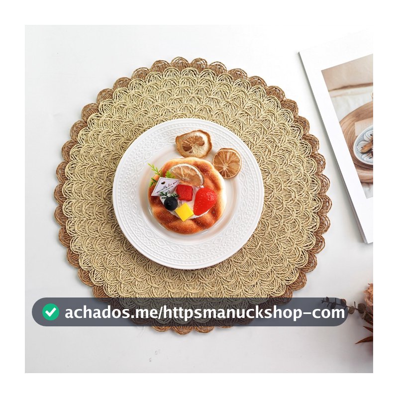 6 ou 12 Peças Jogo Americano Kit Trançado Redondo para Mesa de Jantar Sousplat Decorativo