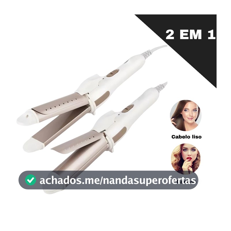 Modelador De Cachos E Chapinha 2 Em 1 Mini Alisador Profissional Bivolt