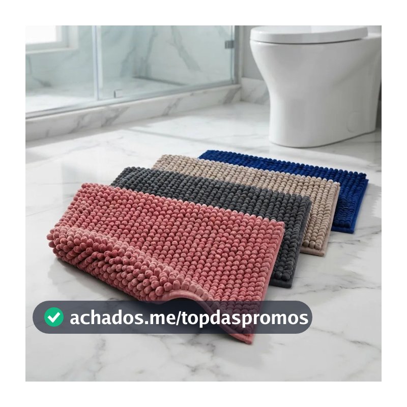 Kit 4 Tapetes Banheiro Antiderrapante Macio Absorvente