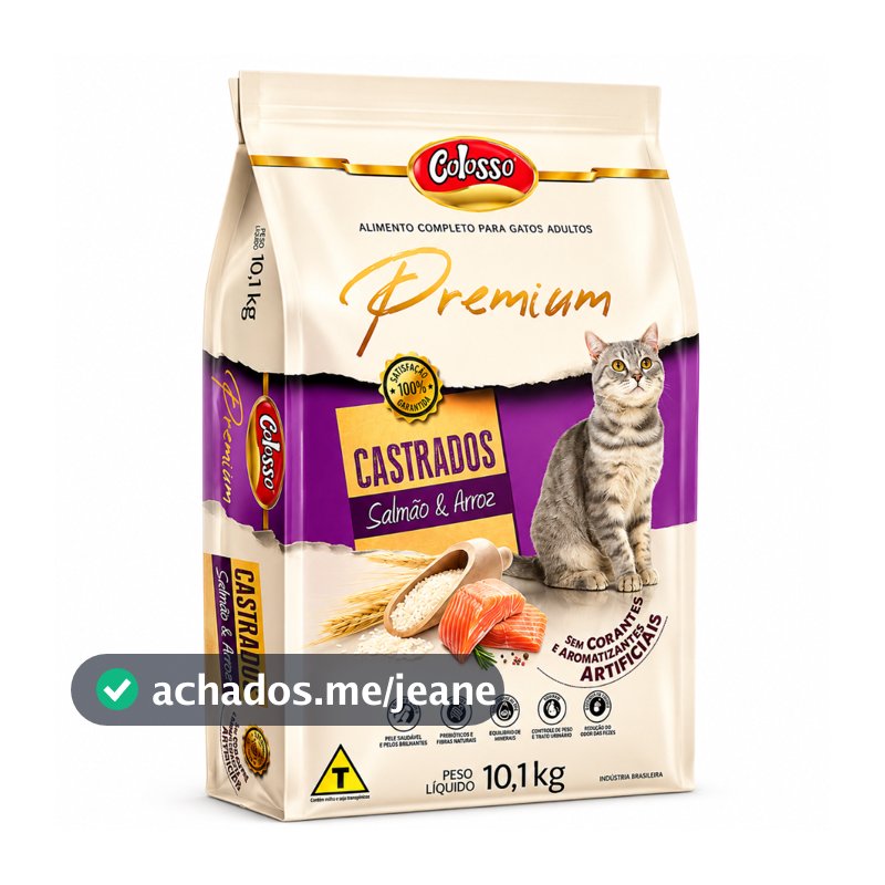 Ração Colosso Premium Gato Castrado Salmão 10.1 Kg