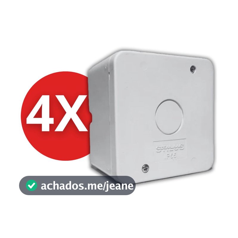 KIT 4 Caixa Plástica Organizadora de Proteção Câmera Parafuso C/ Vedação Stilus Simples Branca IP55