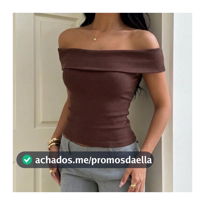 Blusa Feminina Ombro a Ombro Ribana De Algodão Tomara que Caia Elegante Básica
