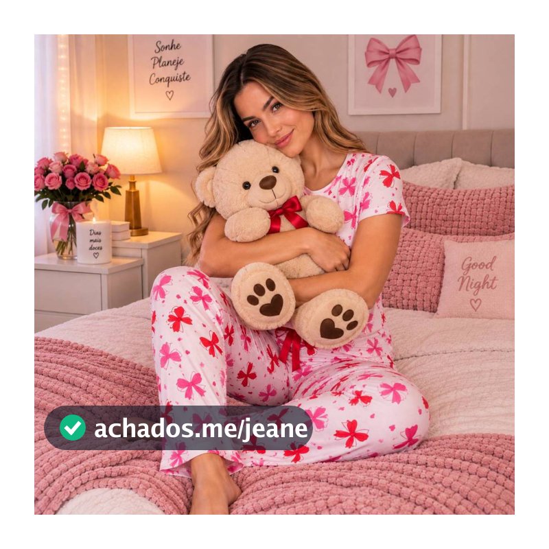 Pijama Feminino S2 Modas I Blusinha + Calça Sued Confortável e Aconchegante Toque Macio do M ao G1