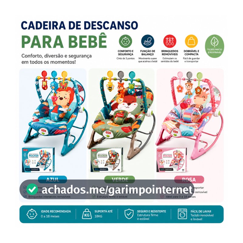 Cadeira Balanço Bebê Portátil com Brinquedo Musical, Dobrável com Cinto 3 Pontos, Confortável para Recém-Nascido