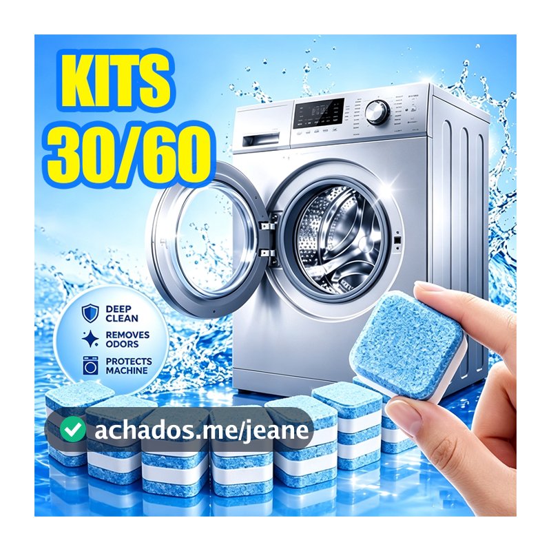 Kit Limpador de Máquina de Lavar Roupa Efervescente, Pastilha Sólida para Limpeza Completa