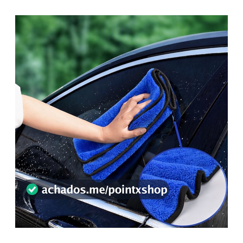 🔥Toalha Pano De Microfibra Automotiva Premium Lavagem Secagem Polimento Sem Fiapos Grande 30x60cm