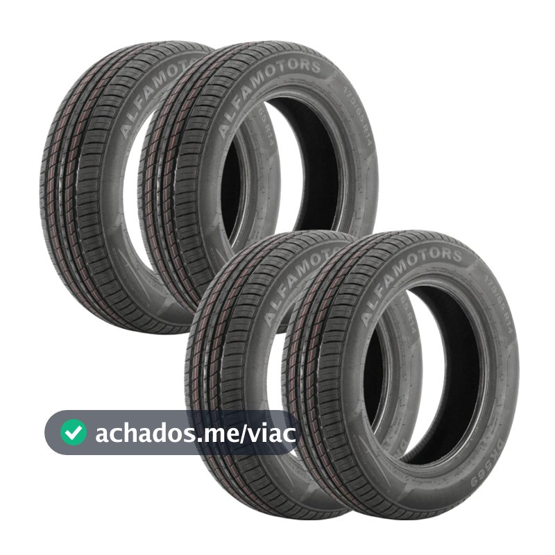 Jogo 4 Pneus 175/65 R14 Alfamotors DK569 90/88T 6PR Reinf. Aro 14 Novos