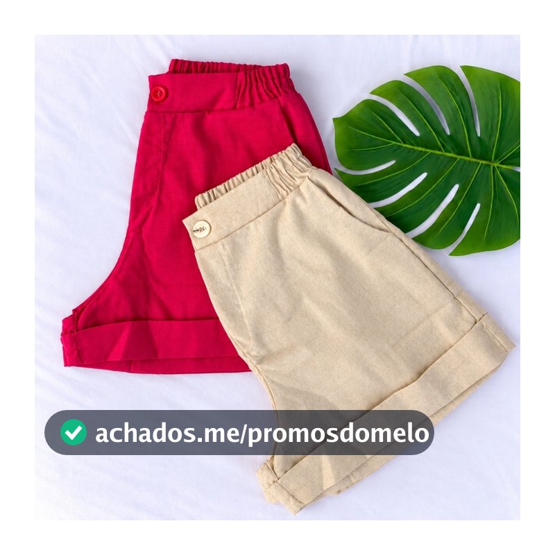 shortinho linho com elástico na cintura forrado doo PP oa G2