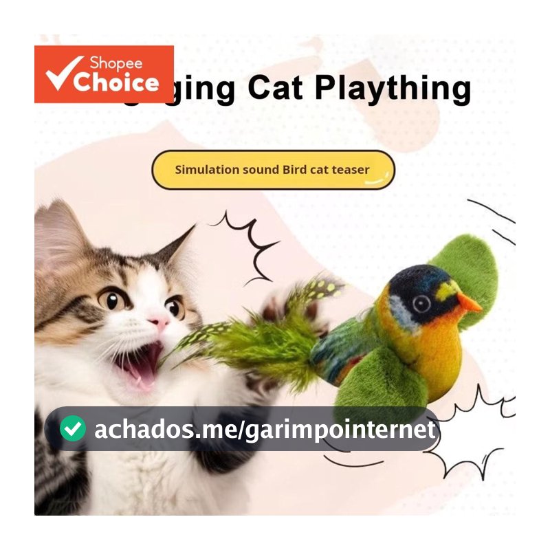 Brinquedo De Gato De Pássaro De Pelúcia Realista Com Som De Chilrp Simulação Interativa Pet Play Pena Teaser Para Cães