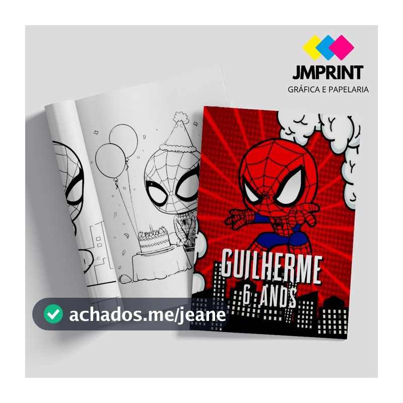 Mini Livro de Colorir Personalizado Lembrancinha Aniversário Homem Aranha Baby