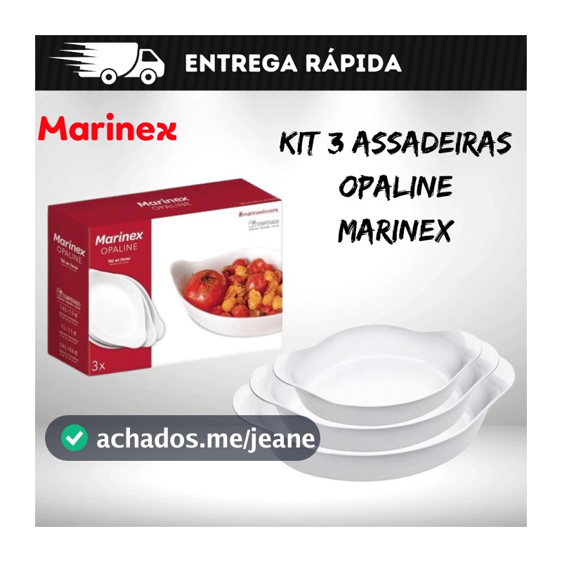 KIT 3 ASSADEIRAS OPALINE MARINEX - NADIR