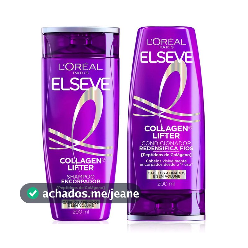 KIT ELSEVE SHAMPOO + CONDICIONADOR 200ML COLÁGENO LIFTER