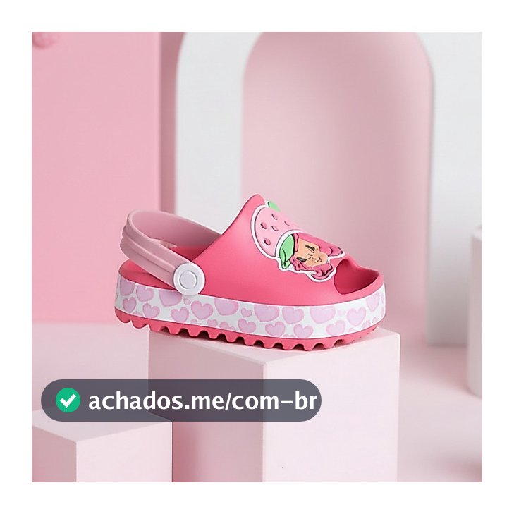 Sandália Infantil Feminina Babuche Baby Moranguinho Menina Bebê Confortável Solado Antiderrapante