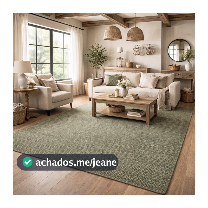 Tapete Grande 300x200 Sisal Sintético Sala Quarto Hall Estilo Atual Fácil Limpeza Versátil