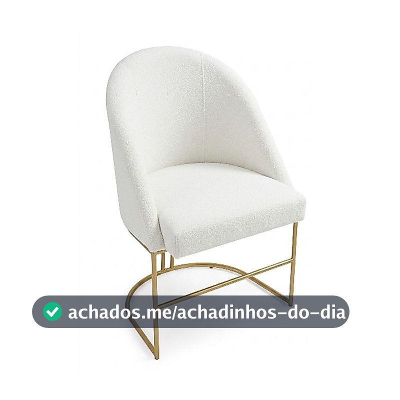 Cadeira Decorativa Lua Base Dourada Jantar Penteadeira Salão Recepção VÁRIAS CORES