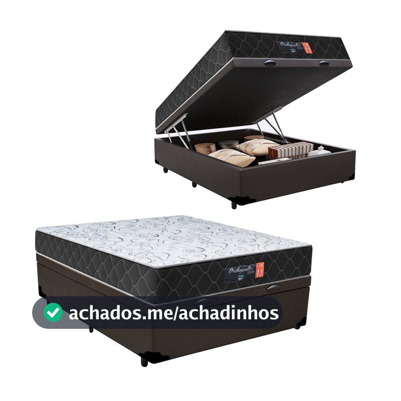 Cama Box Baú Casal + Colchão Semi Ortopédico Extra Firme Espuma D33 Prime Colchões 138x188x72