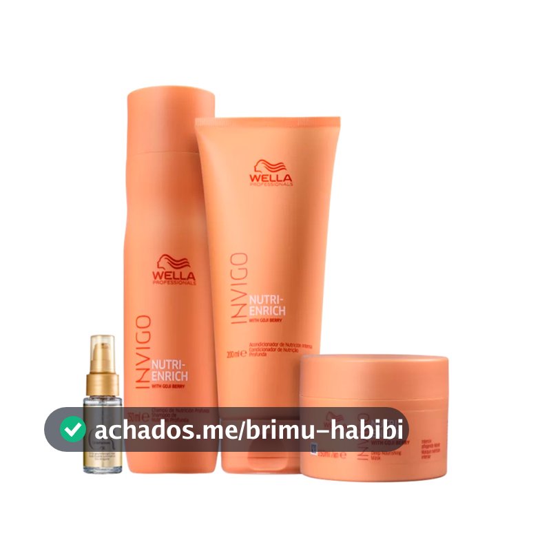 Kit Enrich Shampoo, Cond, Másc e Oil Reflections - Wella