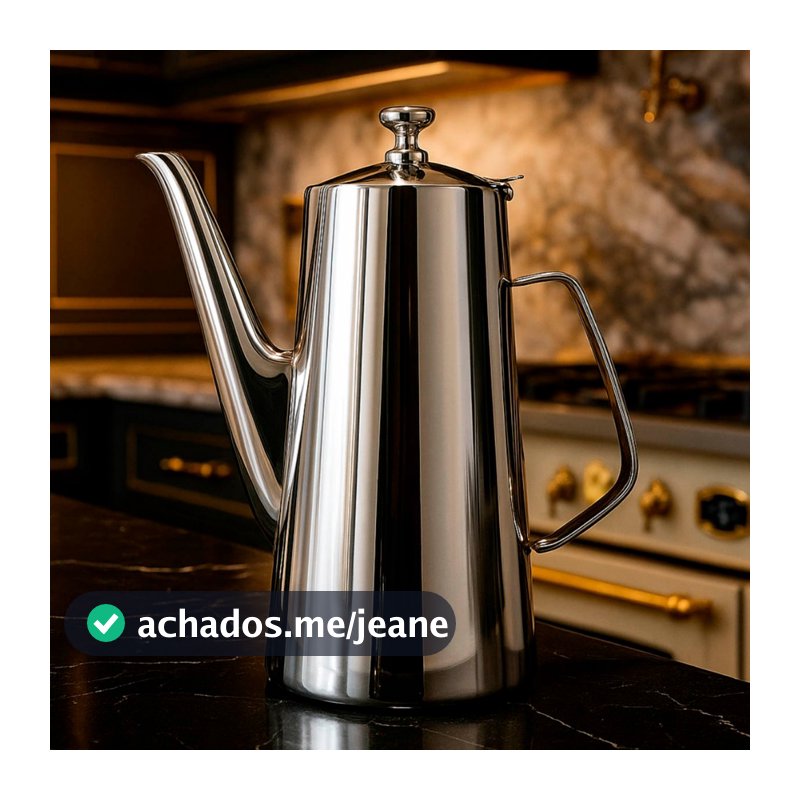 Bule Aço inox 1,5 litros Bico Longo - Chaleira com Tampa Aço Inoxidável 1500ML Café Chá Água Cozinha
