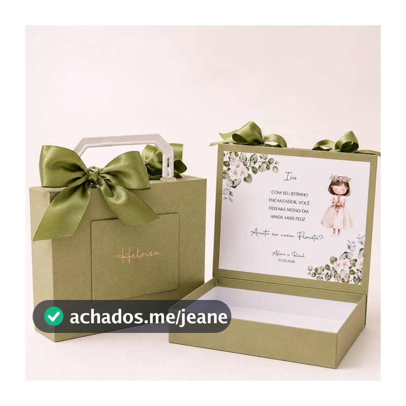 Maleta Caixa Cartonada Personalizada Batizado Daminha Pajem Presentear Lembrancinha