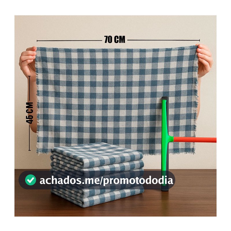 10 Pano de chão xadrez  Extra Grande  pano de limpeza 70x45